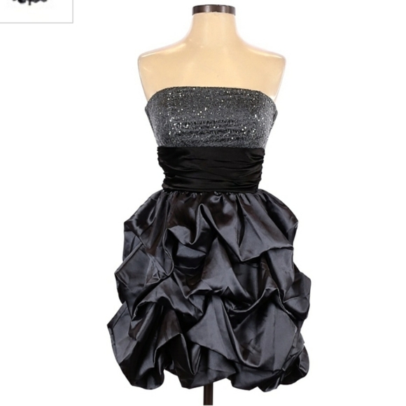 Speechless Formal Grey Mini Dress Juniors Size 5 Fit & Flare Sequin Dance EUC - Picture 1 of 5